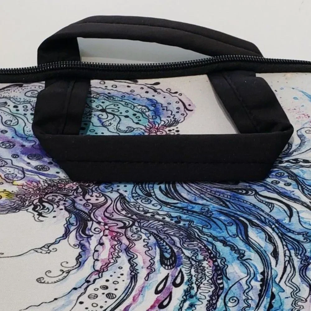Jellyfish Soft Side Zippered Tablet Pouch Cover with Handle; Approx. 9 x 11